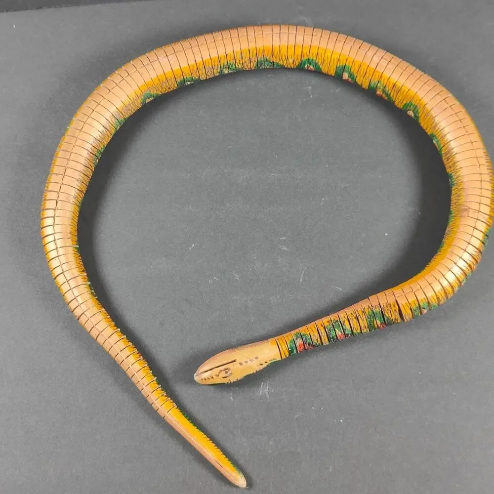 Vintage Articulated Wooden Snake Toy/Decor Reptiles 31